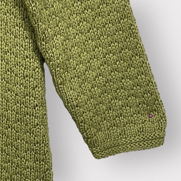 J.Jill PureJill Knit Sweater Women Size L Green Long‎ Length Raglan Long Sleeves - Picture 4 of 13